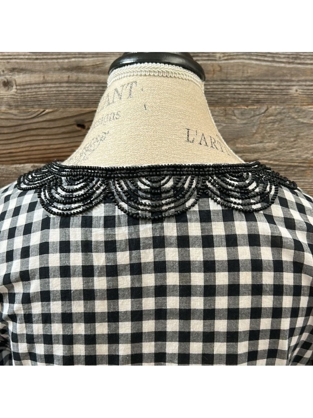 Vineyard Vines Embellished Bead Gingham Pullover Tunic Top/Cover Up Size Small - Picture 9 of 12